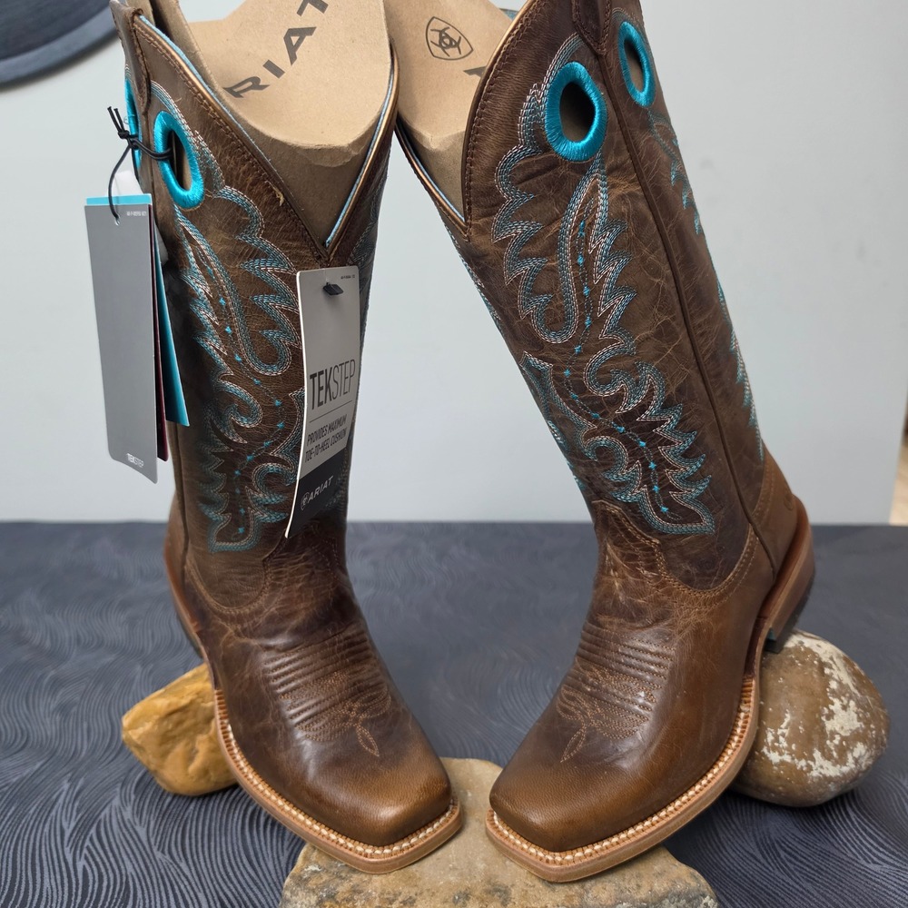 Ariat Futurity Boon Western Boots Womens 6 C Wide Pecan Brown Leather 10050889